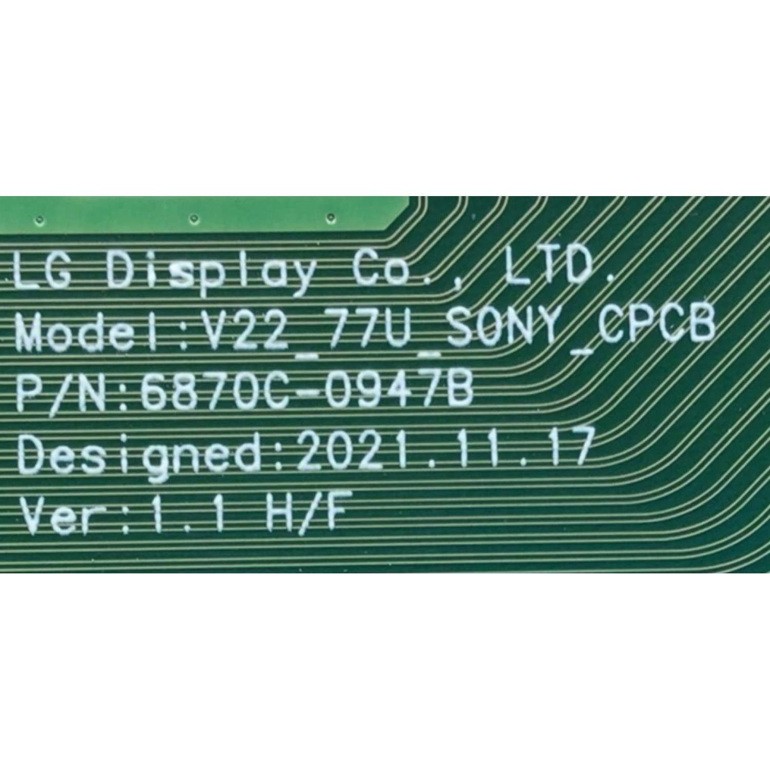 T-CON PARA TV SONY BRAVIA OLED / NUMERO DE PARTE 6871L-6999B / 6870C-0947B / 6999B / PANEL YDCM077UNG11 / MODELO XR-77A80K  / XR77A80K - Imagen 3